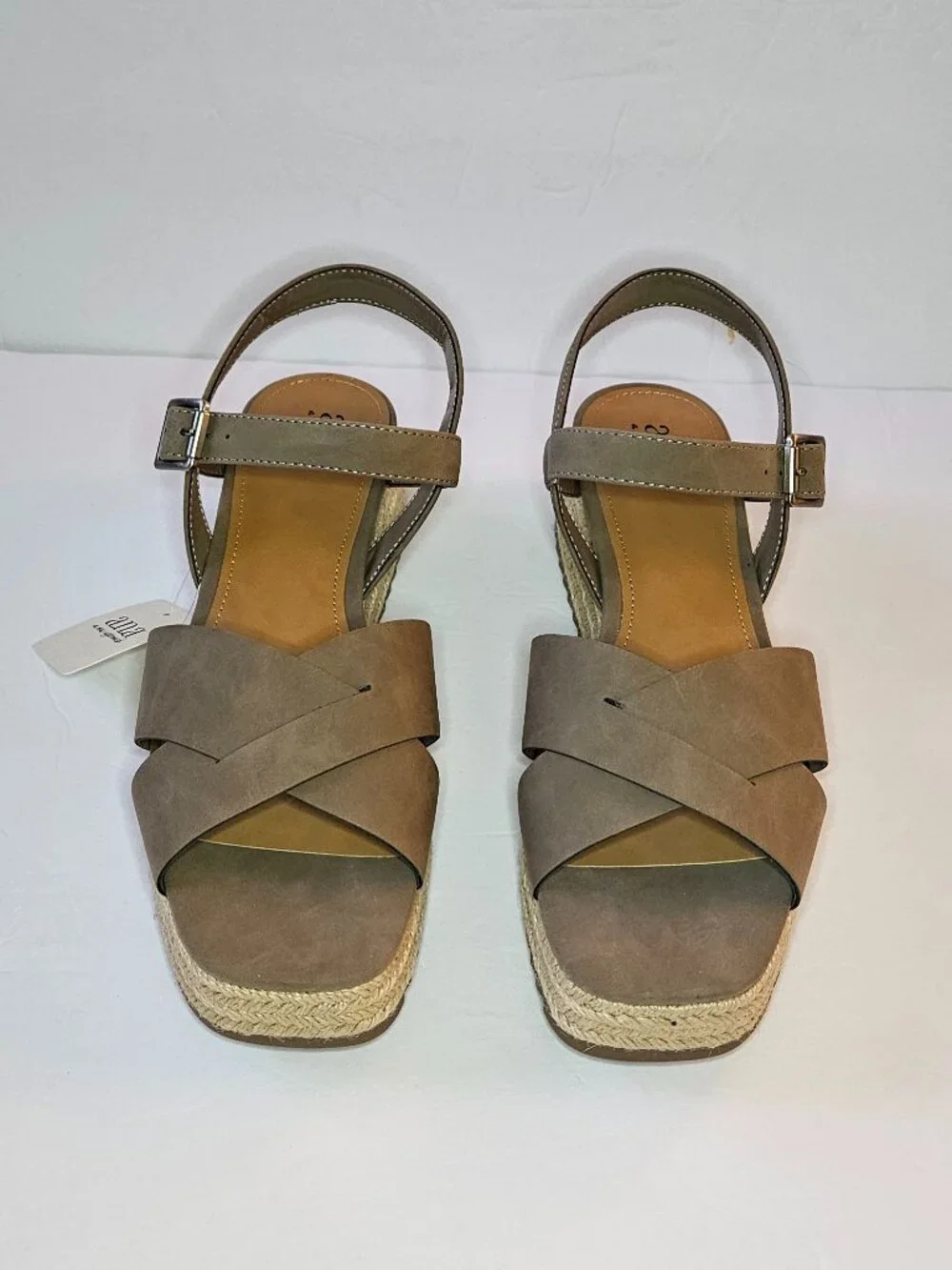 a.n.a Taupe Espadrille Platform Sandals Size 9